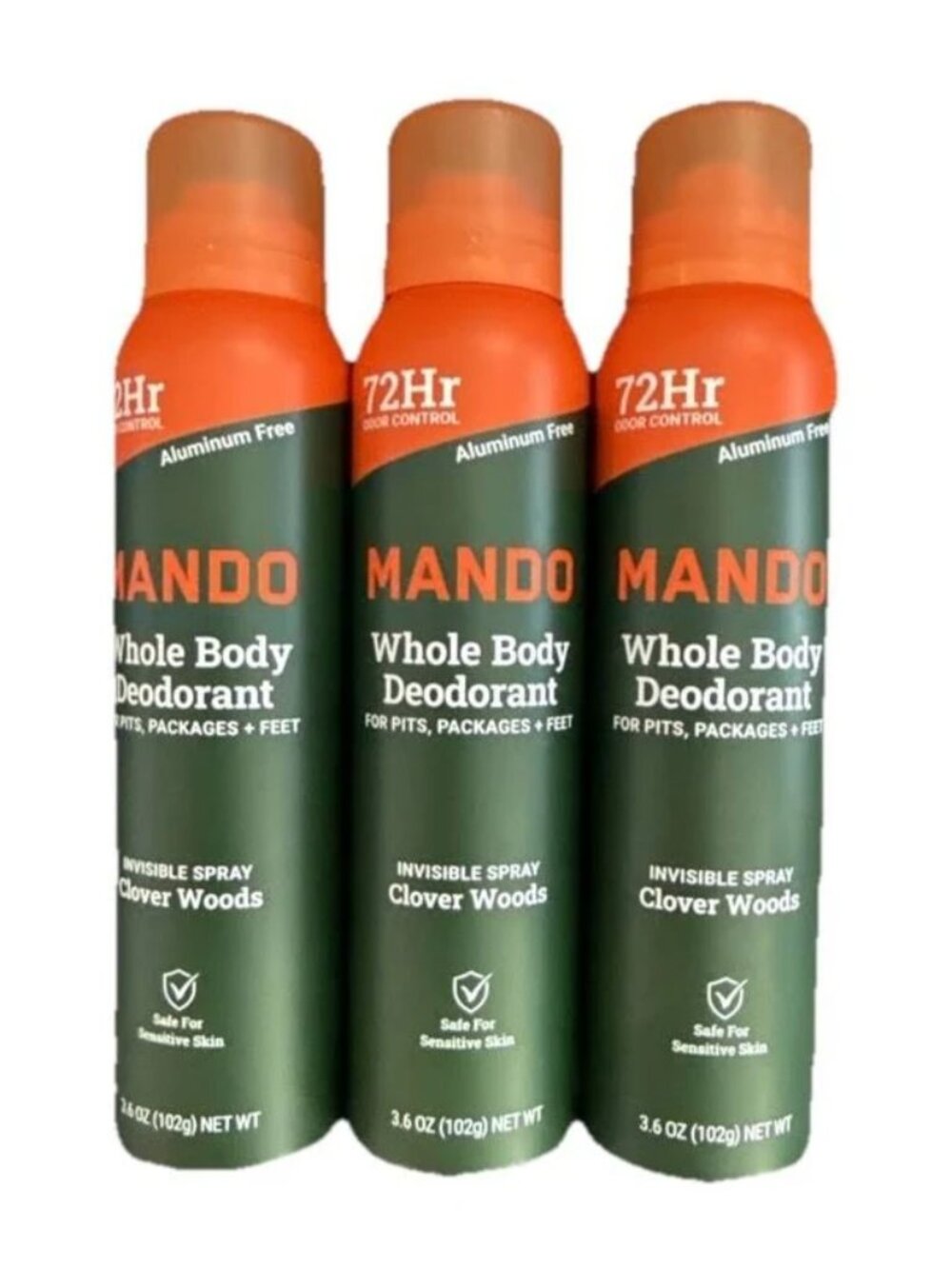 NEW- Mando - Set of 3- Clover Woods Spray Deodorant